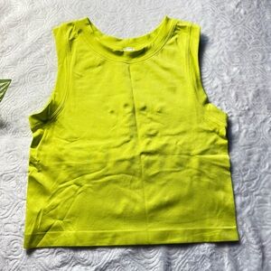 Neon Yellow Green Athletic Tank Top Size M/L
